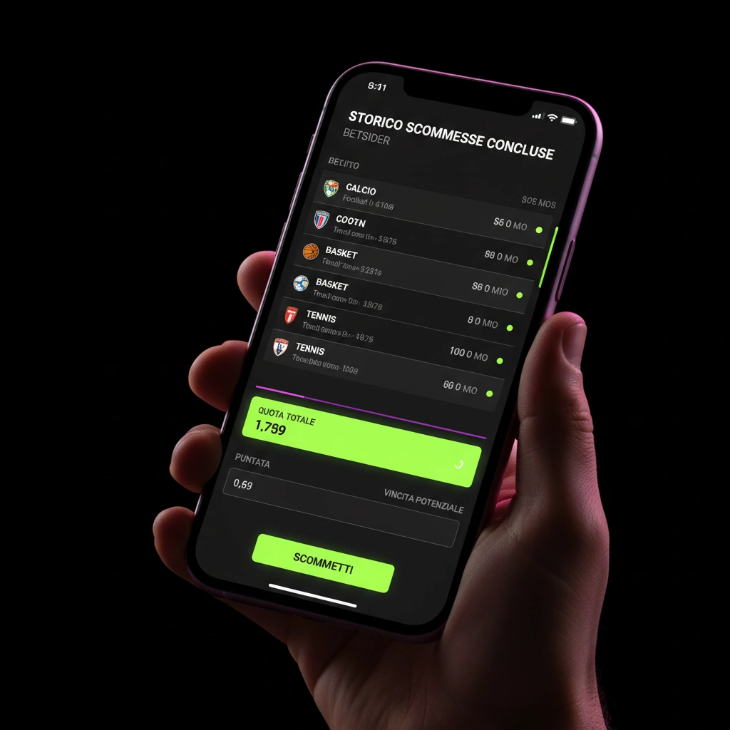 Storico delle scommesse nel Betsider APK