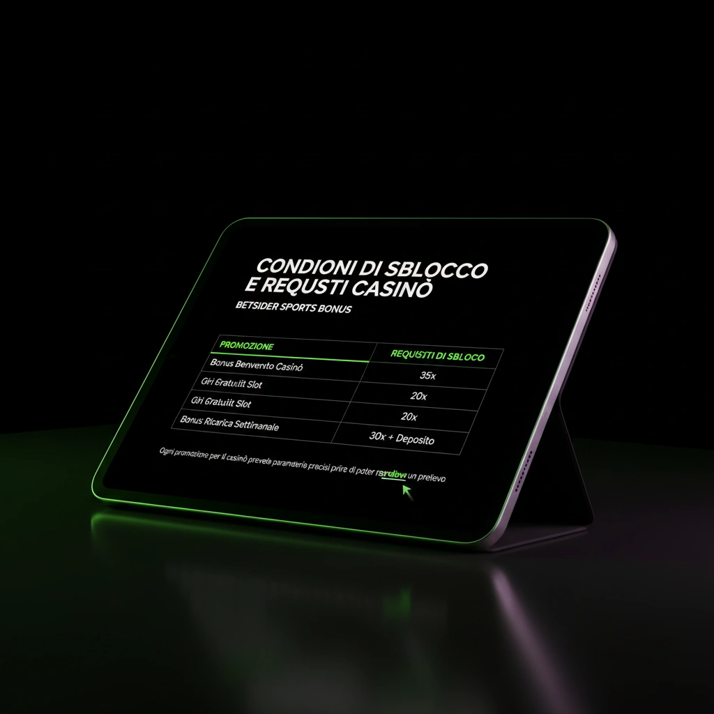Confronto tra requisiti del bonus casinò e dei Betsider Bonus Scommesse