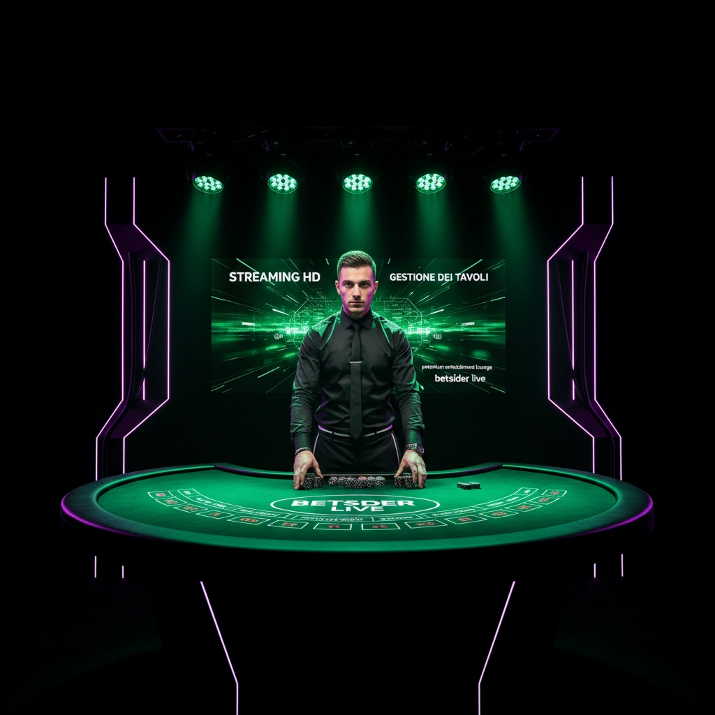 Tavolo del Betsider Casinò Live con croupier e telecamere in studio