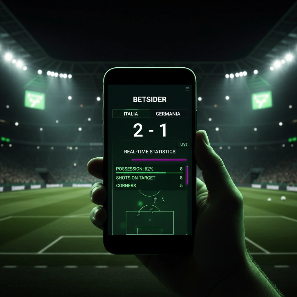 Smartphone con statistiche live e Betsider quote sulle partite